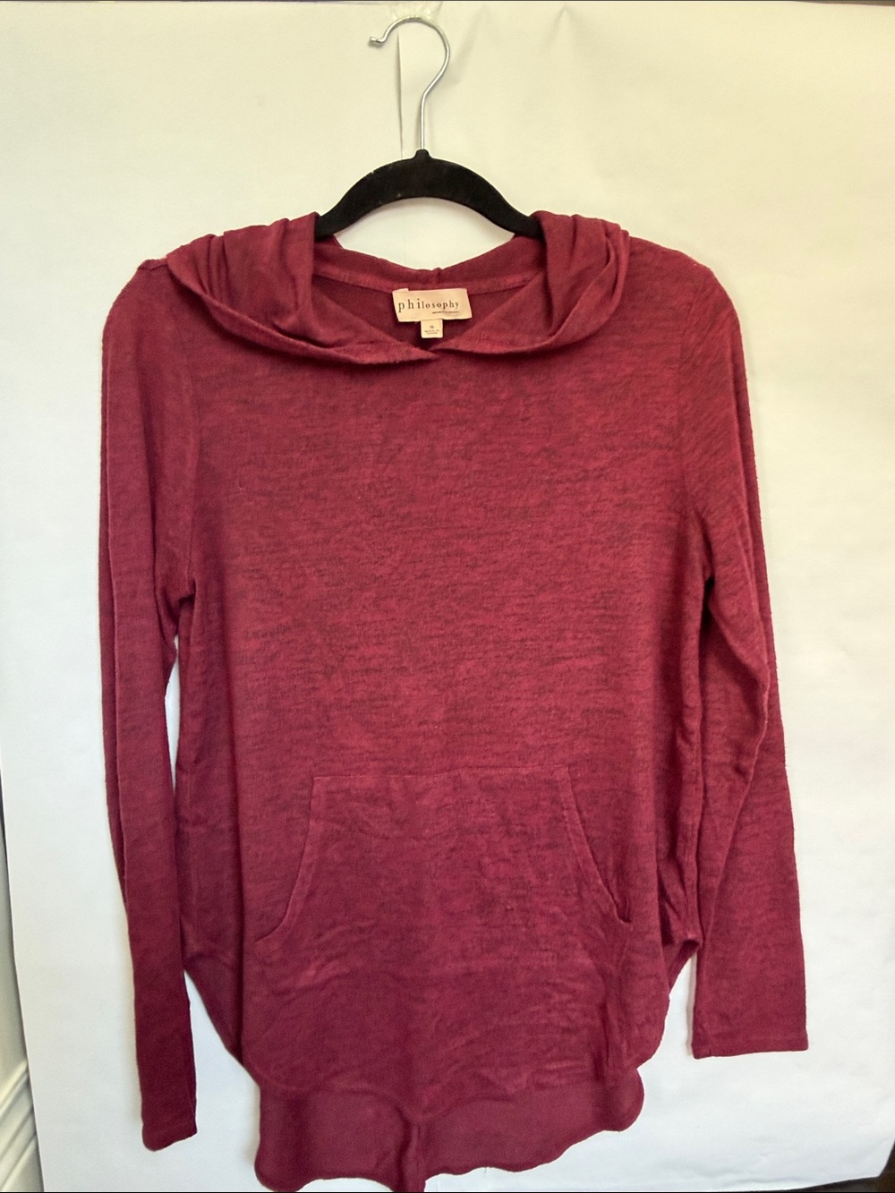 Philosophy Maroon Lightweight Hooded Pullover